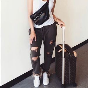 NSF dark gray distressed jogger sweatpants